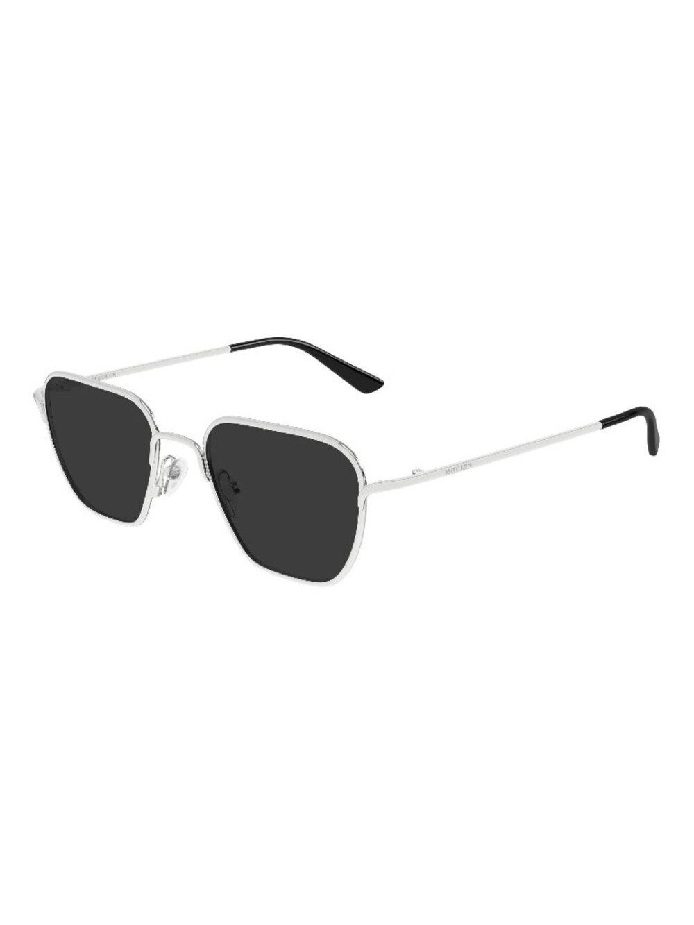 New Alexander McQueen Unisex Sunglasses Silver Grey Lens Metal Frame AM0561S 001